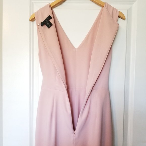 Tahari Blush Rose Pink Sleeveless Capri Midi Jumpsuit Women's Size 2 - Picture 6 of 6
